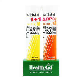 Health Aid Vitamin C 1000mg με Γεύση Λεμόνι 20tabs +  ΔΩΡΟ Vitamin C 1000mg με Γεύση Πορτοκάλι 20tabs