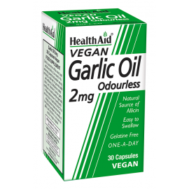 Health Aid Garlic Oil Odourless 2mg 30 Vegetarian Caps