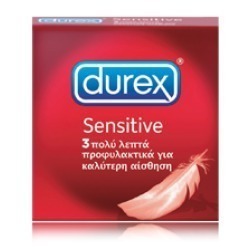 Durex Προφυλακτικά Πολύ Λεπτά Sensitive 3τμχ