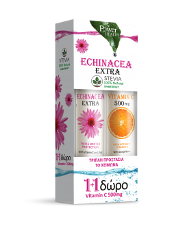 Power Health Echinacea Extra με Γλυκαντικό από Στέβια + Δώρο Vitamin C 500mg 20 αναβράζοντα δισκία