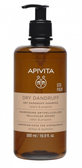 Apivita Dry Dandruff Eco Pack Σαμπουάν Κατά της Ξηροδερμίας με Σέλερι & Πρόπολη 500ml