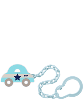 NUK Αλυσίδα Πιπίλας 0m+ Χρώμα Γαλάζιο Αυτοκινητάκι, 1τμχ