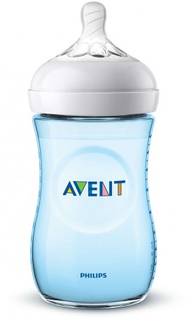 Avent Natural Μπιμπερό Πλαστικό 1m+ Χρώμα Μπλε SCF035/17 260ml, 1τμχ