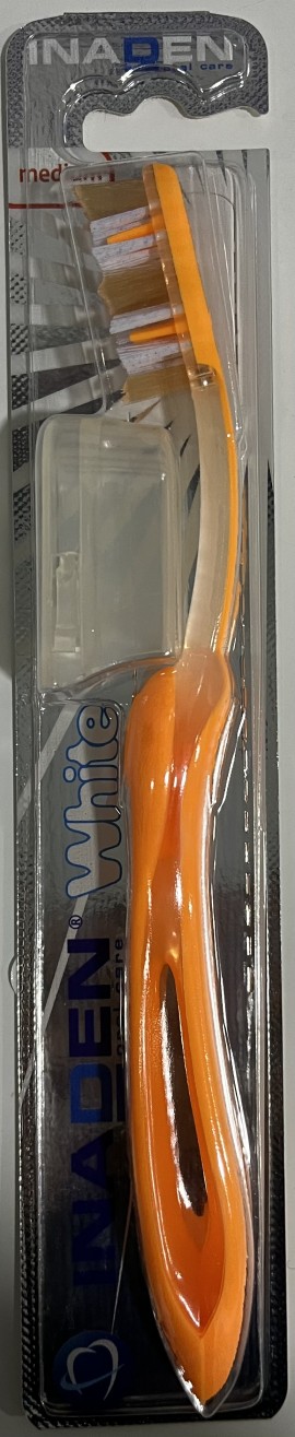 Inaden Οδοντόβουρτσα Whitening Medium Χρώμα Πορτοκαλί, 1τμχ
