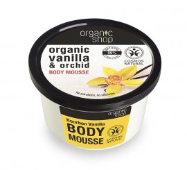 Natura Siberica Organic shop Bourbon Vanilla Body Mousse, Μους Σώματος με Βιολογική Βανίλια & Ορχιδέα 250ml
