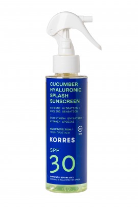 Korres Cucumber & Hyaluronic Splash Sunscreen SPF30 Διφασικό Αντηλιακό με Υψηλή Προστασία για Πρόσωπο & Σώμα 150ml
