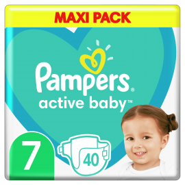 Pampers Active Baby Maxi Pack No.7 (15+kg) 40 Πάνες
