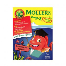 Mollers Omega-3 Kids Zellows with Ω-3 Fatty Acids for Kids with strawberry flavor 36gummies