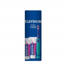 Elgydium Set Με 2 Παιδικές Οδοντόκρεμες με γεύση κόκκινα φρούτα 50ml & Οδοντόβουρτσα για παιδιά 2-6 ετών 1τμχ