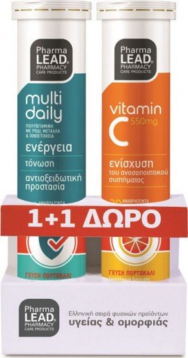 PharmaLead Promo Multi Daily 20 Αναβράζοντα Δισκία & Vitamin C 550mg 20 Αναβράζοντα Δισκία