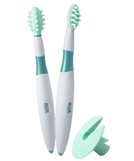 NUK Σετ Εκπαιδευτικών Οδοντοβουρτσών 6m+ Χρώμα Γαλάζιο, 2τμχ