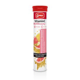Lanes Vitamin C 500mg Plus Beauty με κολλαγόνο, υαλουρονικό οξύ, βιταμίνες & ιχνοστοιχεία με γεύση Pink Lemonade 20 αναβράζουσες ταμπλέτες