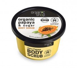 Natura Siberica Organic Shop Body scrub Juicy Papaya , Scrub σώματος , Παπάγια και ζάχαρη , 250ml.