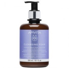Apivita Cleansing κρεμώδες αφρός καθαρισμού προσώπου & μάτια με ελιά και λεβάντα 300ml
