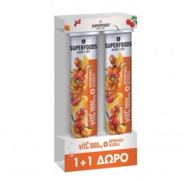 Superfoods Vitamin C 1000mg Hippophaes & Acerola 1+1 Δώρο 2x20eff.tabs