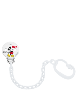 NUK Αλυσίδα Πιπίλας Disney Mickey 0m+ Χρώμα Άσπρο, 1τμχ