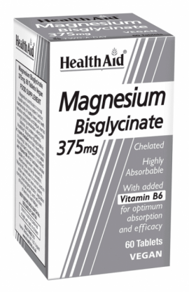 Health Aid Magnesium Bisglycinate 375mg 60 Vegan Tabs