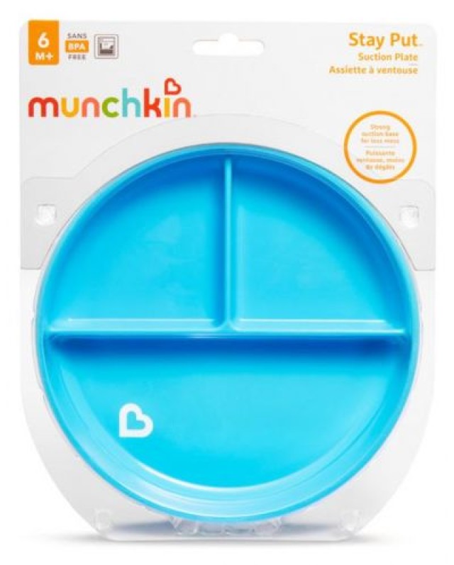 Munchkin Stay Put Suction Plate 6m+ Χρώμα Μπλε, 1 τμχ