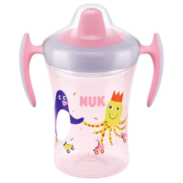 NUK Trainer Cup με ρύγχος 6m+ 230ml Χρώμα Ροζ, 1τμχ