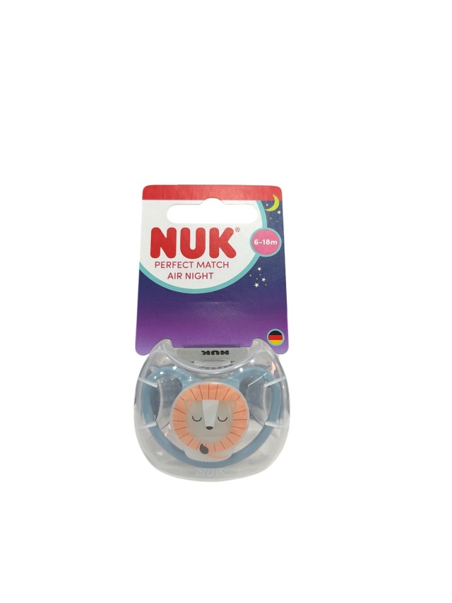 NUK Perfect Match Air Night Πιπίλα Σιλικόνης 6-18m Χρώμα Μπλε, 1τμχ