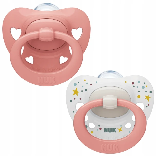 NUK Limited Edition Πιπίλα Σιλικόνης 0-6m Χρώμα Άσπρο-Ροζ, 2τμχ