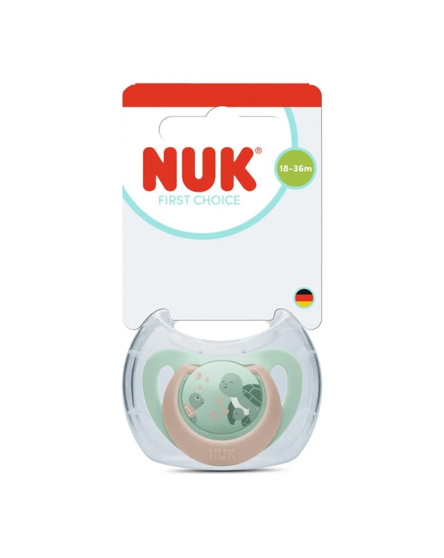 NUK First Choice Πιπίλα Σιλικόνης 18-36m Χρώμα Πράσινο, 1τμχ