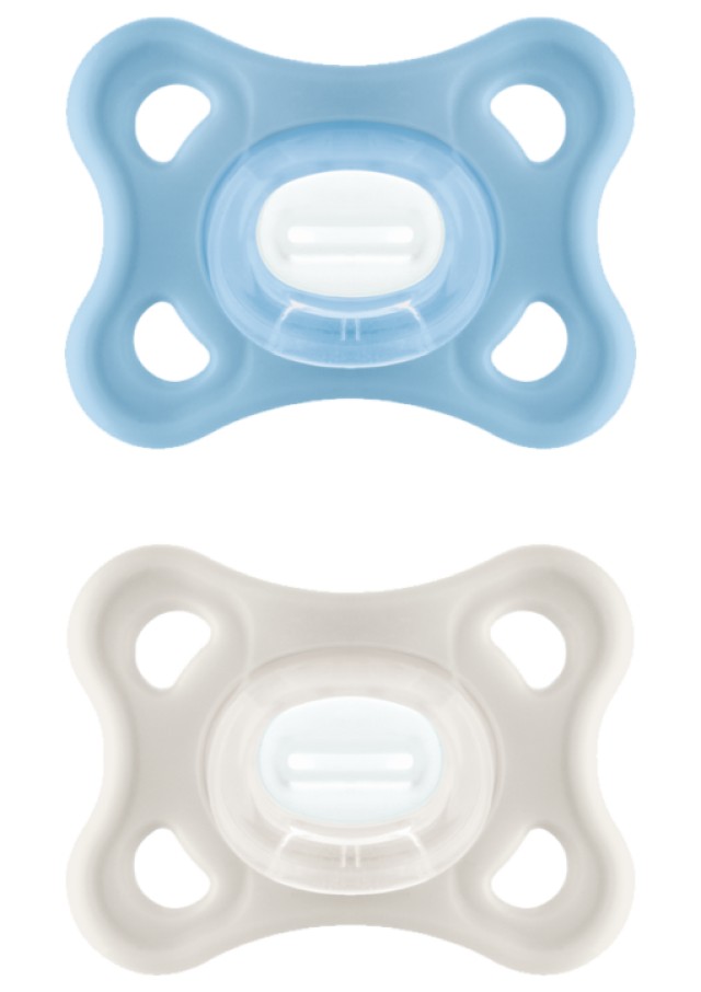 MAM Πιπίλα Σιλικόνης Comfort 3-12m Χρώμα Γαλάζιο-Μπέζ,2τμχ