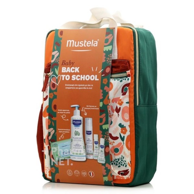 Mustela Baby Back To School Gel Lavant Doux 500ml, Gel Arnica & Calendula Bio 100ml, Cleansing Wipes 60τμχ, No Rinse Cleansing Water 50ml, Hydra Bebe Body Lotion 50ml
