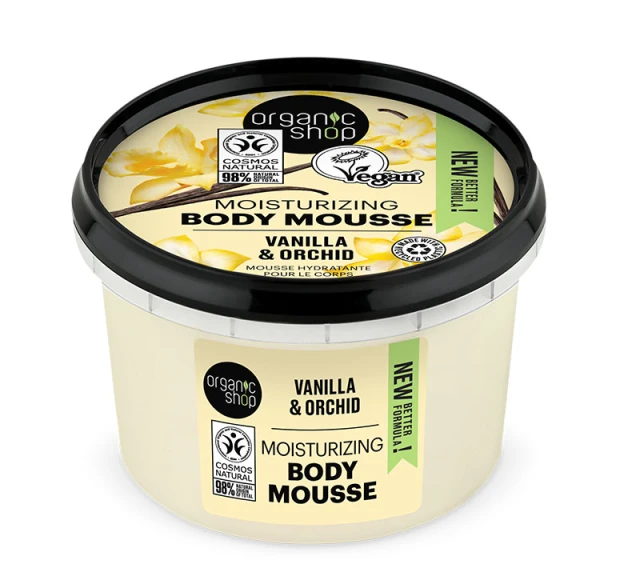 Natura Siberica Organic Shop Bourbon Vanilla Μους Σώματος με Βιολογική Βανίλια & Ορχιδέα 250ml