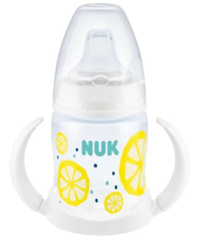 NUK Fruits First Choice Μπιμπερό εκπαίδευσης με Δείκτη Ελέγχου Θερμοκρασίας με ρύγχος 6-18m 150ml Χρώμα Λευκό, 1τμχ