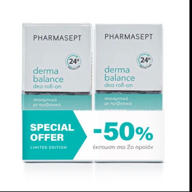 Pharmasept Promo DermaBalance Deo Roll-On Αποσμητικό 24h σε Roll-On 2x50ml