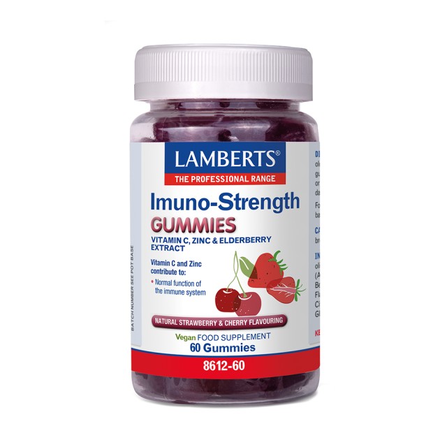 Lamberts Imuno-Strength Με φυσική γεύση Κεράσι και Φράουλα, 60 Ζελεδάκια
