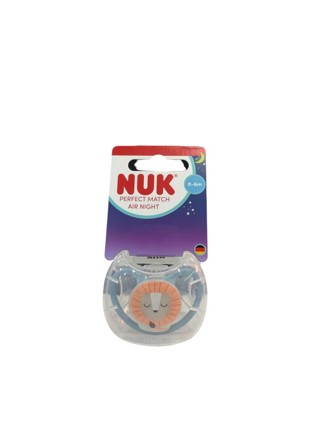 NUK Perfect Match Air Night Πιπίλα Σιλικόνης 0-6m Χρώμα Μπλε, 1τμχ