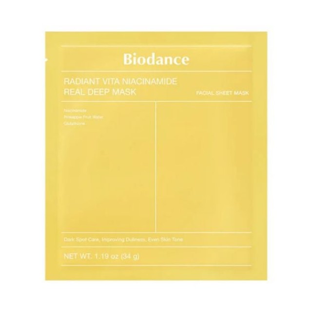 Biodance Radiant Vita-Niacinamide Real Deep Mask - Gel Μάσκα για ομοιόμορφο τόνο επιδερμίδας 34gr