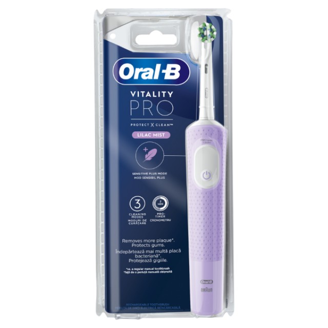 Oral-B Vitality Pro Lilac Mist Ηλεκτρική Οδοντόβουρτσα Χρώμα Μωβ, 1τμχ