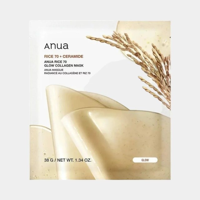 Anua Rice 70 Glow Collagen Mask - Ολονύκτια μάσκα gel λάμψης