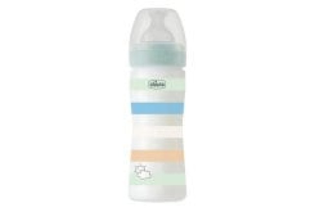 Chicco Μπιμπερό Πλαστικό Well Being 2m+ Χρώμα Βεραμάν 250ml, 1τμχ