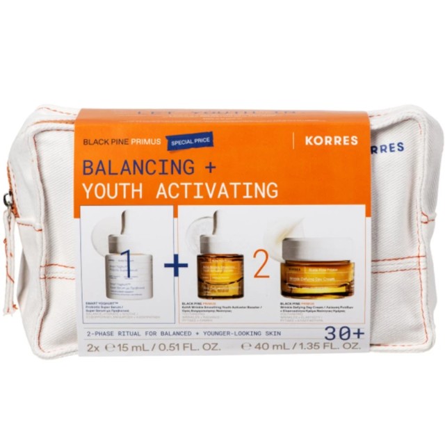 Korres Promo Greek Yoghurt Smart Probiotic Serum 15ml & Black Pine Primus 6xHA Serum 15ml & Black Pine Primus Wrinkle Defying Day Cream 40ml & Δώρο Νεσεσέρ