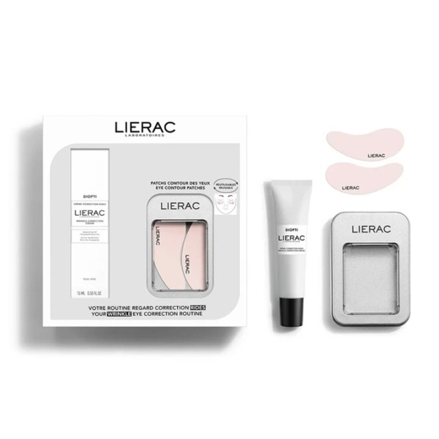 Lierac Diopti Wrinkle Correction Cream 15ml + Eye Contour Patches Επαναχρησιμοποιούμενα