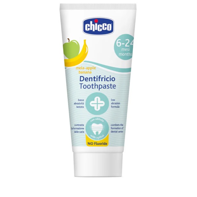 Chicco Oral Care Οδοντόκρεμα Με Γεύση Μήλο και Μπανάνα από 6-24 Μηνών, 50ml