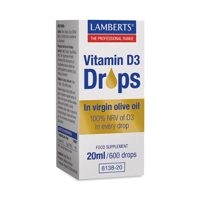 Lamberts Vitamin D3 Drops 20ml / 600 drops