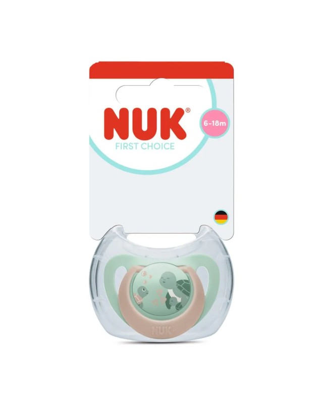 NUK First Choice Πιπίλα Σιλικόνης 6-18m Χρώμα Μέντα, 1τμχ