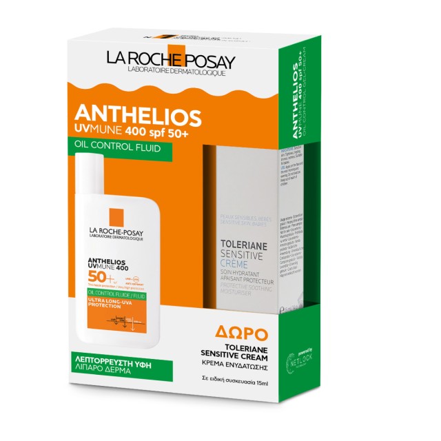 La Roche Posay Promo Anthelios UVMUNE 400 SPF50 Oil Control Gel 50ml & ΔΩΡΟ Toleriane Sensitive Cream 15ml