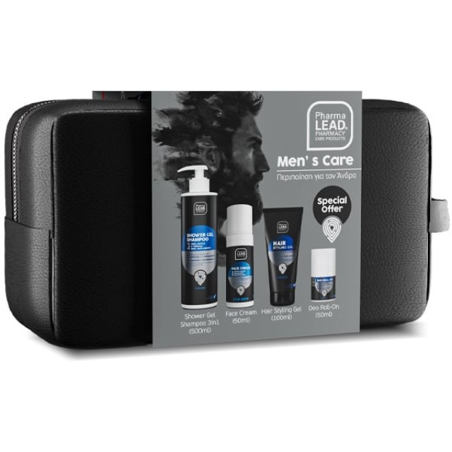 Pharmalead Promo Mens Care Σαμπουάν-Αφρόλουτρο 500ml, Κρέμα Προσώπου 50ml, Gel Μαλλιών 100ml, Αποσμητικό Roll-On 50ml