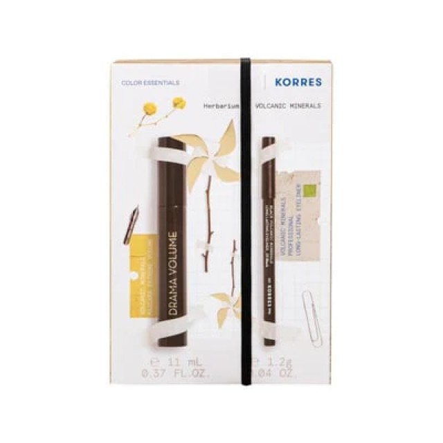 Korres Set Volcanic Minerals Mascara Extreme Volume & Professional Long Lasting Eyeliner