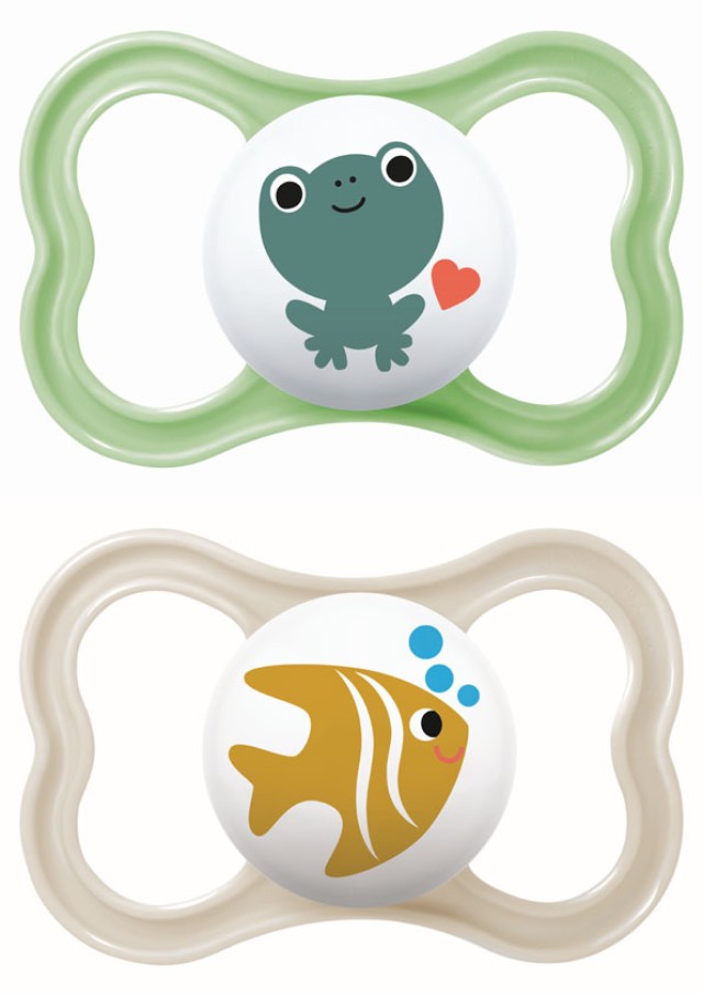 MAM Πιπίλα Air Σιλικόνης 16m+ Χρώμα Κρεμ-Πράσινο, 2τμχ