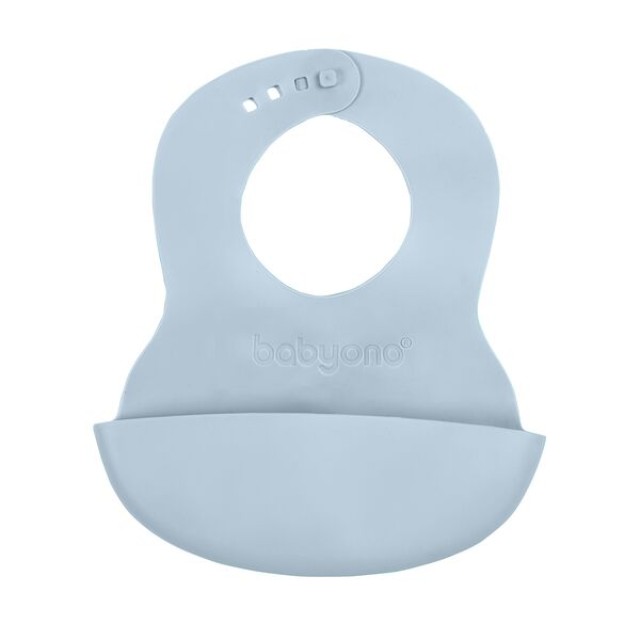 Babyono Soft Bib With Adjustable Lock Χρώμα Γαλάζιο