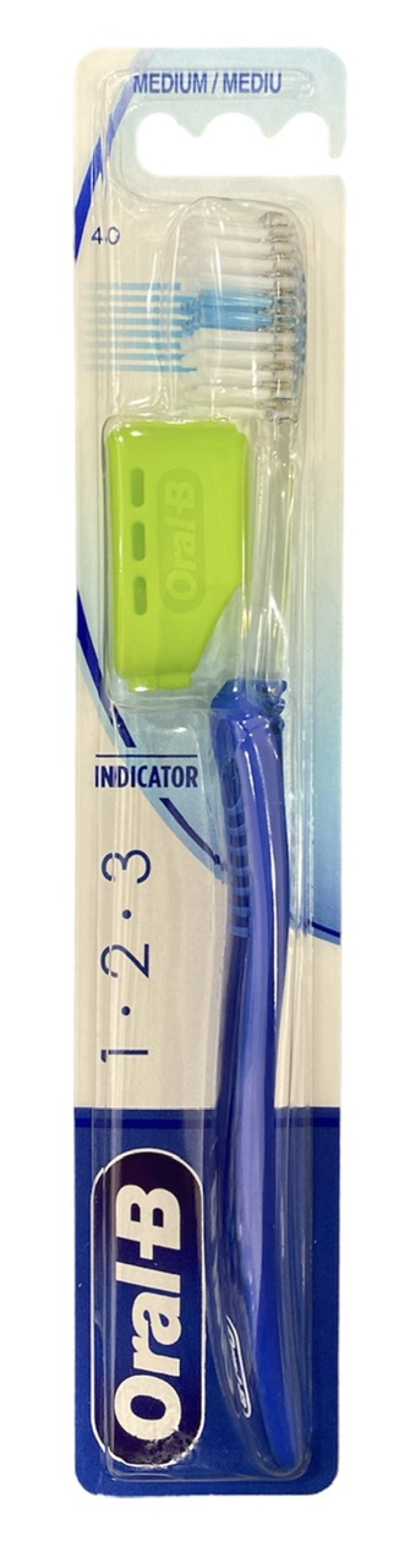 Oral-B Οδοντόβουρτσα Μέτρια Indicator 1-2-3 40mm Χρώμα Μπλε, 1τμχ