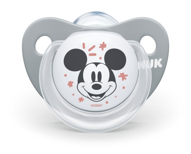 NUK Trendline Disney Mickey Πιπίλα Σιλικόνης 6-18m Χρώμα Γκρι, 1τμχ