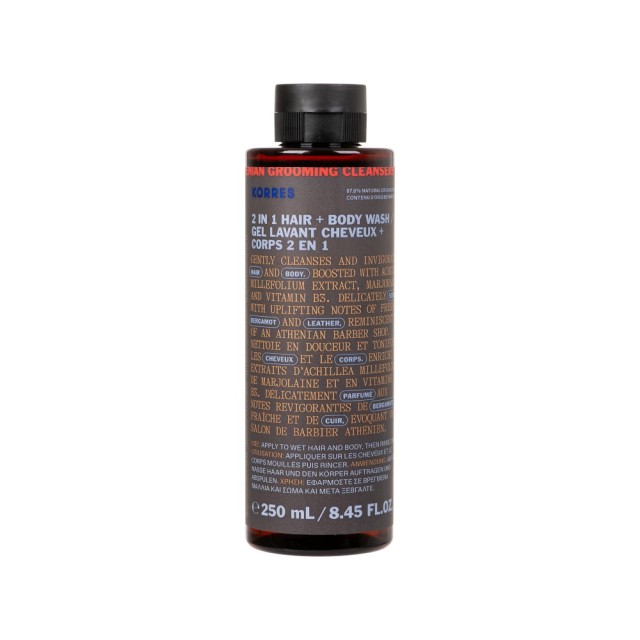 Korres ​Athenian Grooming Ανδρικό Σαμπουάν + Αφρόλουτρο 2 σε 1 250ml